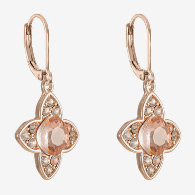 Monet Jewelry Womens Orange Clover Drop Earrings