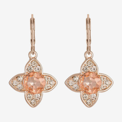 Monet Jewelry Womens Orange Clover Drop Earrings