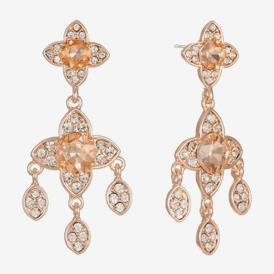 Monet Jewelry Womens Orange Clover Hypoallergenic Drop Earrings