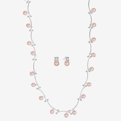 Monet Jewelry Timeless Womens Glass Simulated Pearl Round 2-pc. Jewelry Set