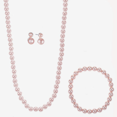 Monet Jewelry Timeless Womens Simulated Pearl Round 3-pc. Jewelry Set