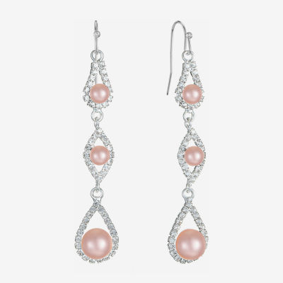 Monet Jewelry Timeless Womens Glass Simulated Pearl Round Hypoallergenic Drop Earrings