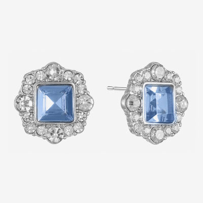 Monet Jewelry Glass 20mm Square Stud Earrings