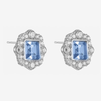 Monet Jewelry Glass 20mm Square Stud Earrings