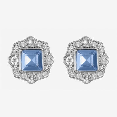 Monet Jewelry Glass 20mm Square Stud Earrings