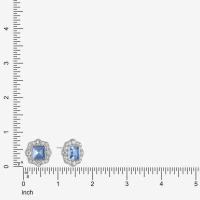 Monet Jewelry Glass 20mm Square Stud Earrings