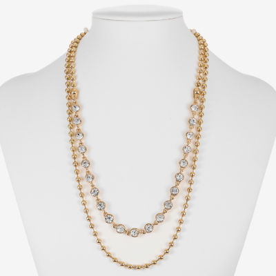 Liz Claiborne Womens Glass 17 Inch Strand Necklace