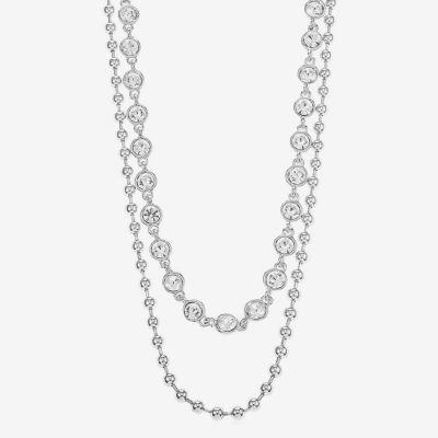 Liz Claiborne Womens Glass 17 Inch Strand Necklace