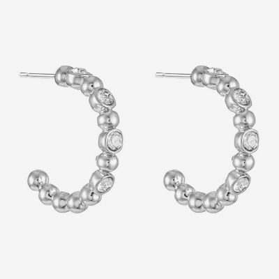 Liz Claiborne Womens Glass 25.4mm Hypoallergenic Hoop Earrings