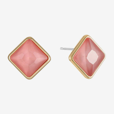 Monet Jewelry Glass 11mm Square Stud Earrings