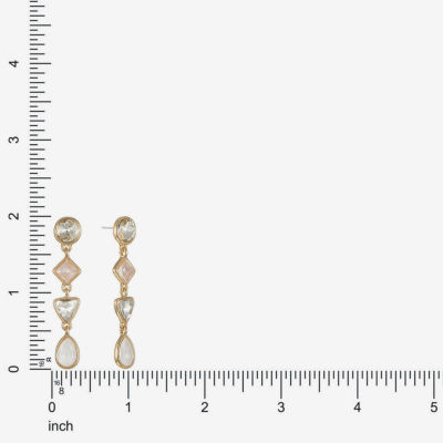 Monet Jewelry Womens Glass Round Square Hypoallergenic Drop Earrings