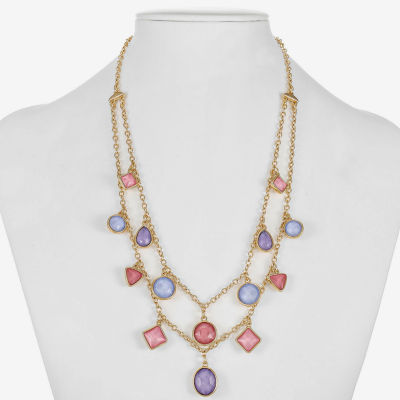 Monet Jewelry Womens Pink Glass 18 Inch Strand Necklace