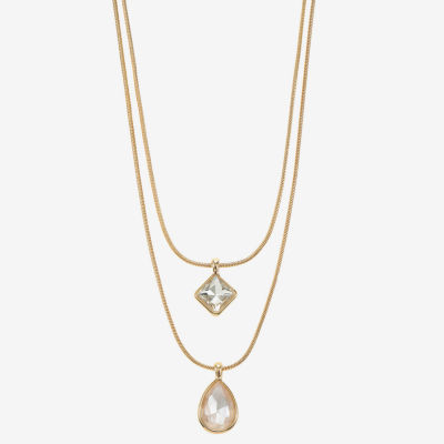 Monet Jewelry Womens Glass 17 Inch Strand Necklace