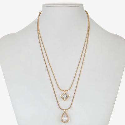 Monet Jewelry Womens Glass 17 Inch Strand Necklace