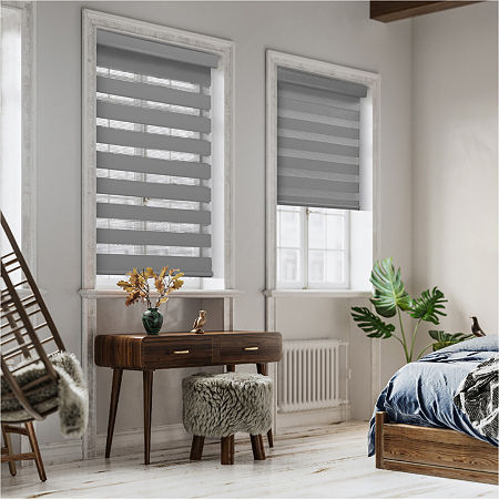 Asstd National Brand Dover Day & Night Energy Saving Cordless Light-filtering Roller Shade In Gray