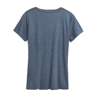 Peanuts Christmas Group Womens Crew Neck Short Sleeve Regular Fit Peanuts Graphic T-Shirt