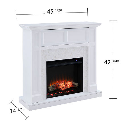 Newlin Media Electric Fireplace, One Size, White