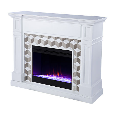 Ofrines Color Changing Fireplace, One Size, White