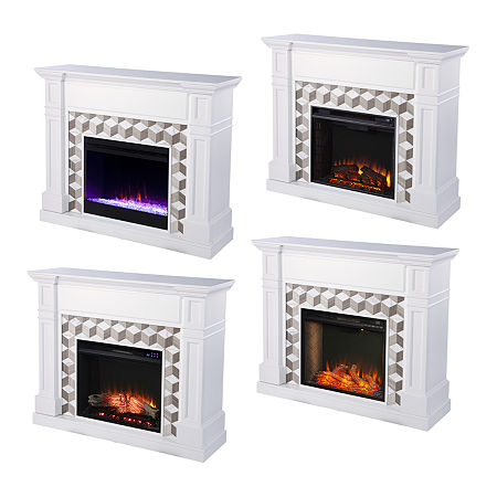 Ofrines Color Changing Fireplace, One Size, White