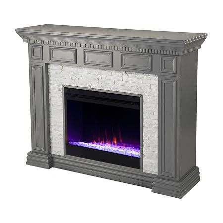 Glewick Color Changing Fireplace, One Size, Gray