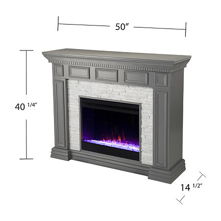 Glewick Color Changing Fireplace, One Size, Gray