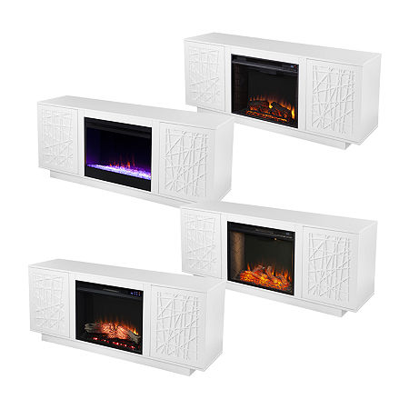 Bridvat Electric Fireplace, One Size, White