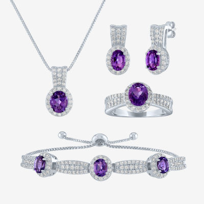 Amethyst deals necklace set