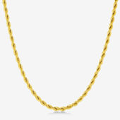 Solid Foxtail Chain Necklace 4mm Yellow Ion-Plated Stainless Steel 22