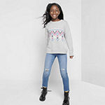 Thereabouts Little & Big Girls Round Neck Long Sleeve Pullover Sweater