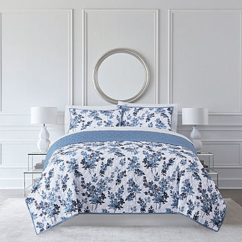 Home Expressions Madeline Floral Quilt Set, Color: Coronet Blue - JCPenney