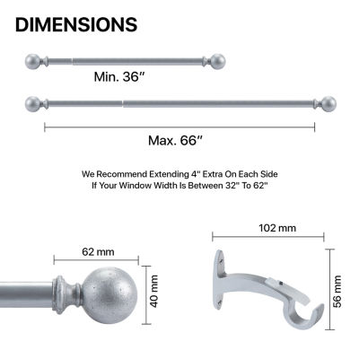 Deco Window Ball Cast 3/4 Curtain Rod