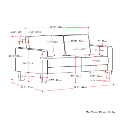 Corliving Georgia 2-pc. Cushioned Seating Set