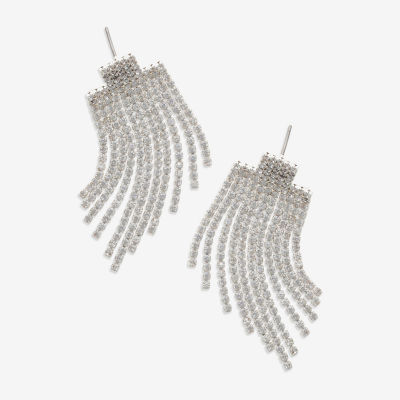 Mixit Hypoallergenic Silver Tone Womens Cubic Zirconia Drop Earrings