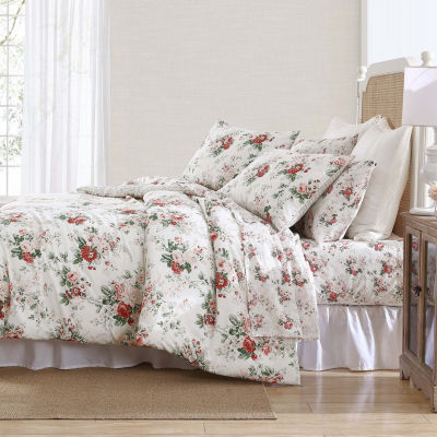 Laura Ashley Ashfield Cotton Flannel Midweight Reversible Comforter Set