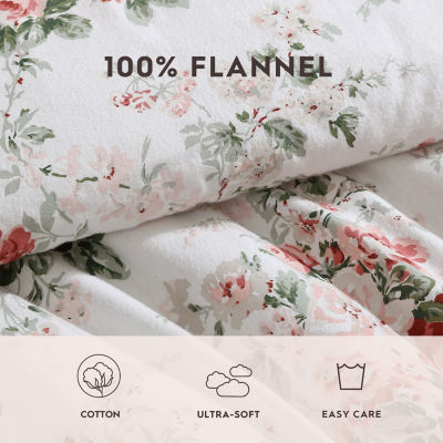 Laura Ashley Ashfield Cotton Flannel Midweight Reversible Comforter Set