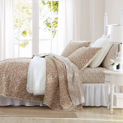 Laura Ashley Walled Garden Reversible Piece Quilt Set