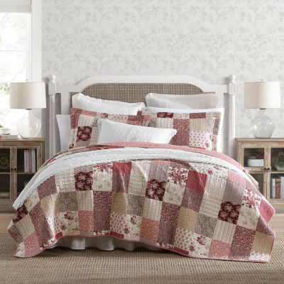 Laura Ashley Bramble Floral Cotton Reversible 2-Piece Quilt Set