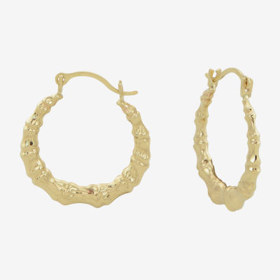 14K Gold 16mm Round Hoop Earrings