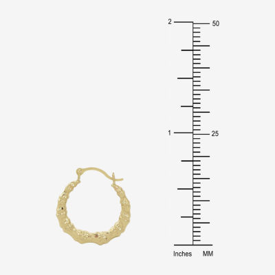Womens 14K Gold 16mm Round Hoop Earrings