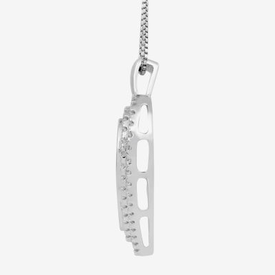 Womens 1/2 CT. T.W. Lab Grown White Diamond Sterling Silver Heart Pendant Necklaces