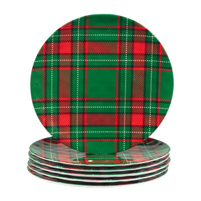 Certified International Christmas Plaid 6-pc. Melamine Dinner Plate