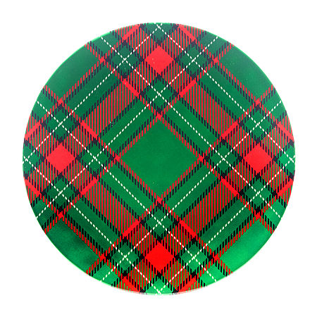 Certified International Christmas Plaid 6-pc. Melamine Dinner Plate, One Size, Red