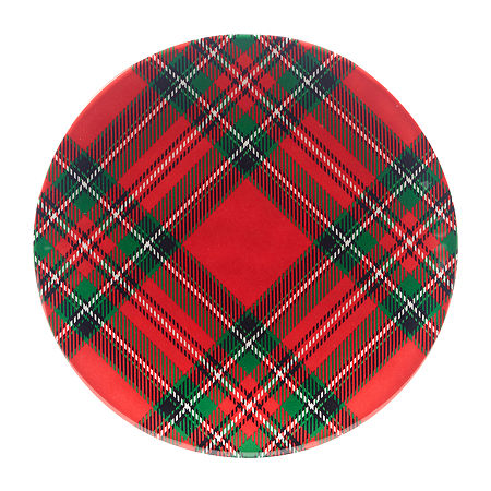 Certified International Christmas Plaid 6-pc. Melamine Salad Plate, One Size, Red