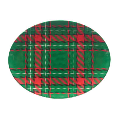 Certified International Christmas Plaid Serving Platter