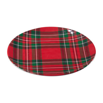 Certified International Christmas Plaid Serving Platter