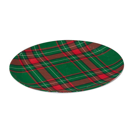 Certified International Christmas Plaid Serving Platter, One Size, Red