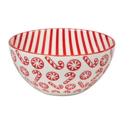 Certified International Peppermint Candy 6-pc. Porcelain Ice Cream Bowl