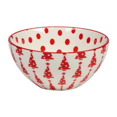 Certified International Peppermint Candy 6-pc. Porcelain Ice Cream Bowl