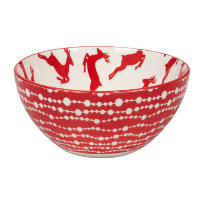 Certified International Peppermint Candy 6-pc. Porcelain Ice Cream Bowl