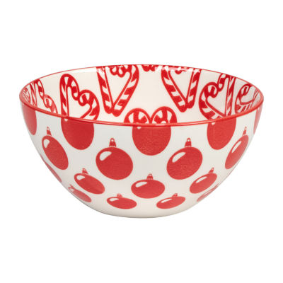 Certified International Peppermint Candy 6-pc. Porcelain Ice Cream Bowl